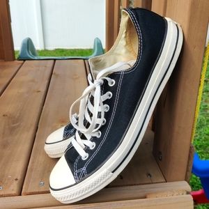 Converse All-Star OX Black Shoe Pair X9166 Unisex Size Men 12 women 14